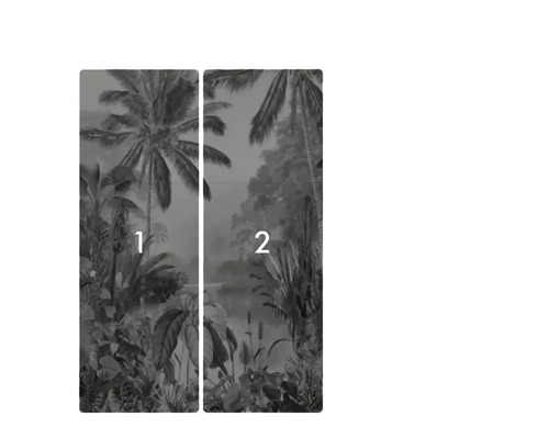 Wandbild mit Dschungelmotiv, bestehend aus zwei Teilen.