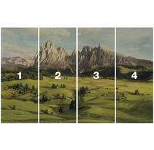 Vierteiliges Wandbild mit Berglandschaft