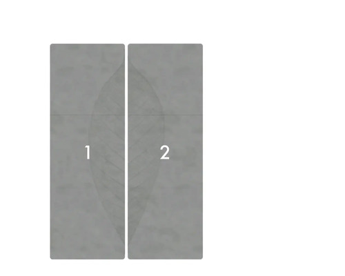 Zweiteilige Tapete mit Blattmotiv