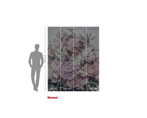 Fototapete mit Blumenmotiv, Maße 250 x 200 cm