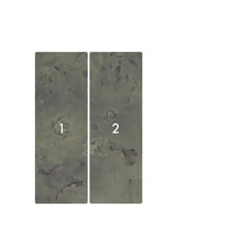 Fototapete mit Blumenmuster, bestehend aus zwei Teilen, nummeriert 1 und 2.