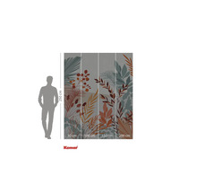 Fototapete mit botanischem Muster und Größenangaben