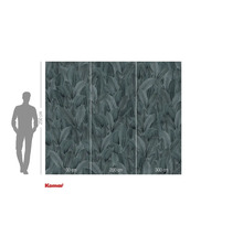 Fototapete mit Blattmotiv und Maßangaben