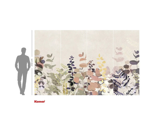 Fototapete mit Pflanzenmotiven und Größenangaben