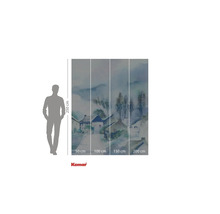 Fototapete mit Aquarellmalerei eines Dorfes, Maße 250 x 200 cm