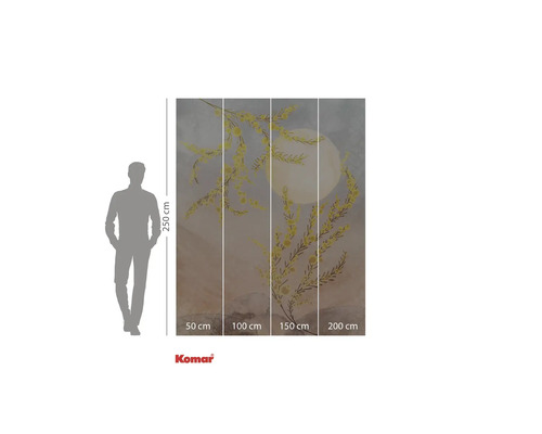 Komar Fototapete mit gelben Blüten und Mond, 250 mal 200 Zentimeter