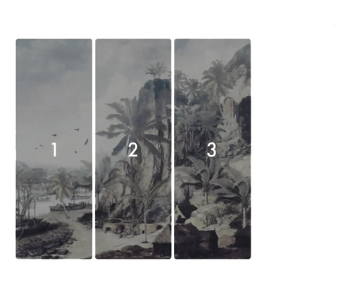 Dreiteilige Fototapete mit Landschaftsmotiv