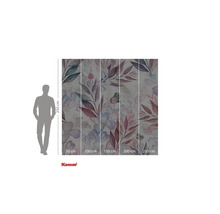 Fototapete mit Blätter- und Blumenmuster, Maße 250 mal 250 Zentimeter