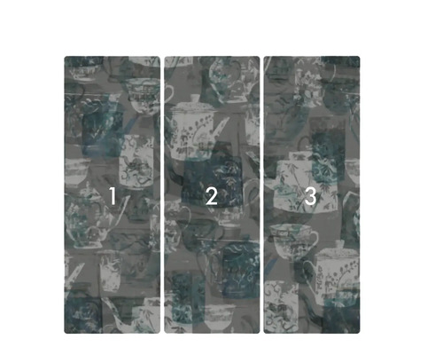 Tapete mit Teekannen- und Tassendesign