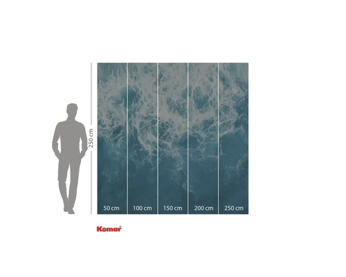 Fototapete mit Wellenmuster und Größenangaben