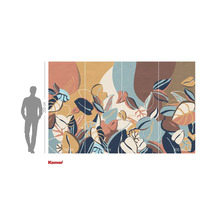 Vliestapete mit abstraktem Blätterdesign und einer Höhe von 250 cm.