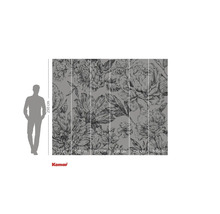 Fototapete mit Blumenmuster und Größenangaben