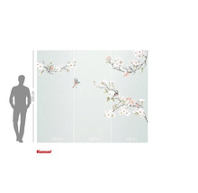 Fototapete mit Blumen und Vögeln, Abmessungen 300 mal 250 cm