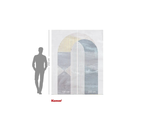Komar Logo. Vliestapete mit abstraktem Arched Design, Höhe 250 cm, Breite 300 cm.