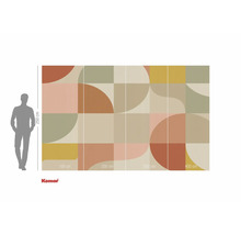 Fototapete mit geometrischem Muster und Größenangaben