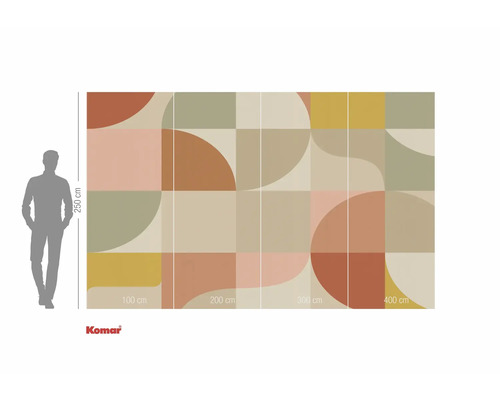 Fototapete mit geometrischem Muster und Größenangaben