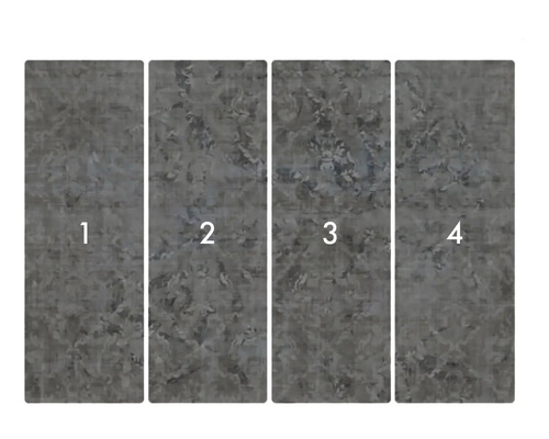 Vierteilige Fototapete mit abstraktem Muster.