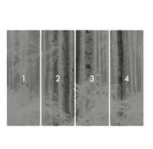 Vierteilige Waldtapete mit Baummotiven