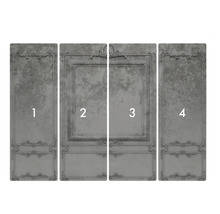 Vierteilige Fototapete mit Stuckornamenten und Rahmen