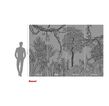 Fototapete mit Dschungelmotiv und Maßangaben