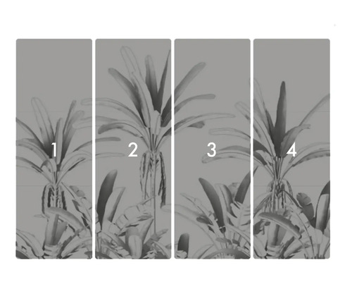 Vierteilige Fototapete mit Pflanzenmotiv