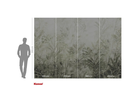 Fototapete mit Dschungelmotiv und Größenangabe