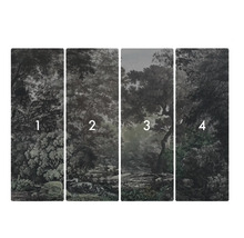 Vierteilige Tapete mit Waldmotiv