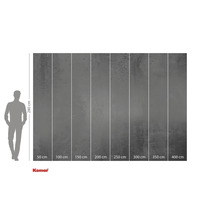 Komar Fototapete mit Betonoptik und Größenangaben