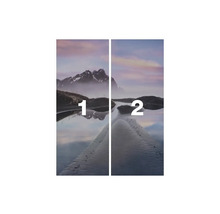 Fototapete mit Berglandschaft Motiv, bestehend aus zwei Teilen