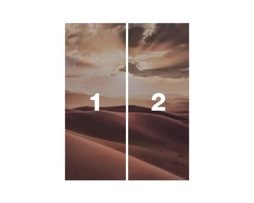 Wandbild mit Wüstenmotiv, bestehend aus zwei Teilen
