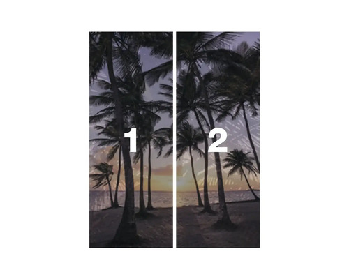 Zweiteiliges Palmenmotiv für Türen