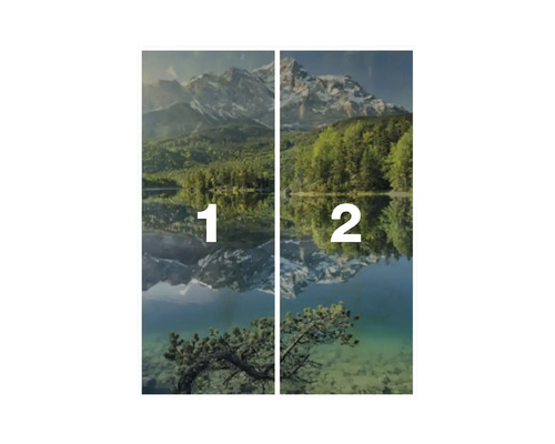Doppelte Fototapete mit Bergsee-Motiv