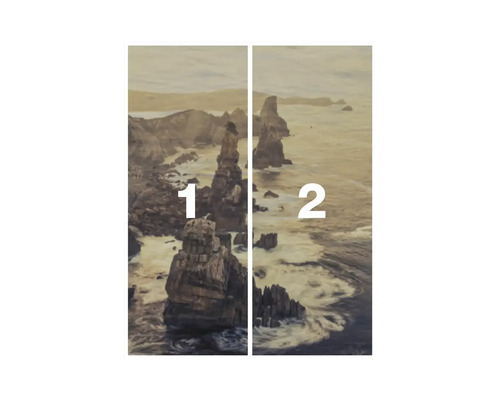 Zweiteiliges Wandbild mit Felsenküste