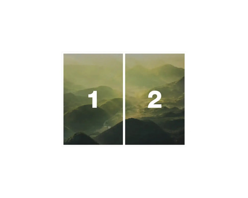 Zweiteiliges Landschaftsbild mit Bergen