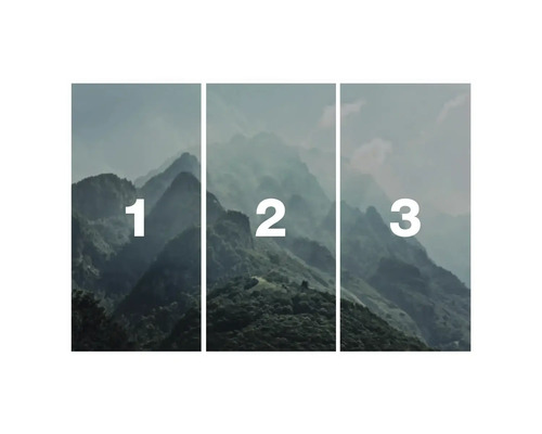 Dreiteiliges Wandbild mit Berglandschaft