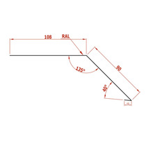 Technische Zeichnung eines Profils mit Maßen und Winkeln