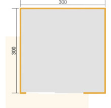 Quadratische Fläche mit den Maßen 300 x 300