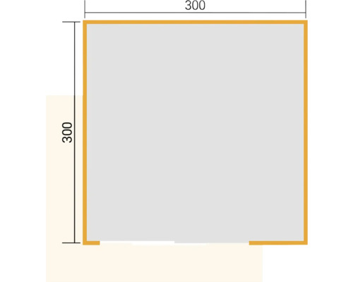Quadratische Fläche mit den Maßen 300 x 300