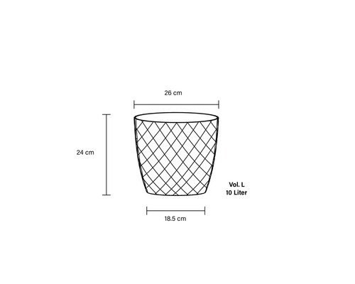 Abmessungen eines 10 Liter Abfalleimers