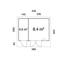 Grundriss mit Abmessungen und Flächenangaben