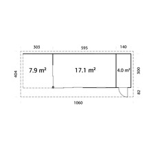 Grundriss mit Flächenangaben in Quadratmeter