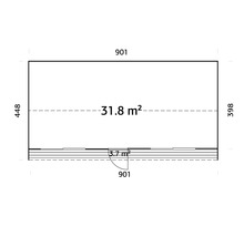 Grundriss mit den Maßen 901 x 448 x 398 und einer Fläche von 31,8 Quadratmetern