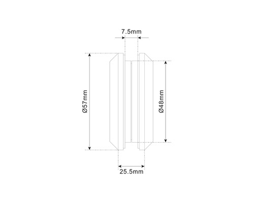Technische Zeichnung einer Dichtung mit Maßangaben