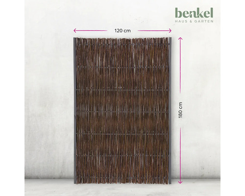 Weidenzaun als Sichtschutz, 120 cm breit und 180 cm hoch