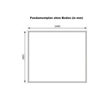 Fundamentplan ohne Boden mit Maßangaben in Millimeter
