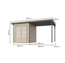 Holzgartenhaus mit Abmessungen