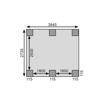 Technische Zeichnung mit Maßangaben