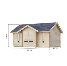 Holzgartenhaus mit Doppeltür und Maßen