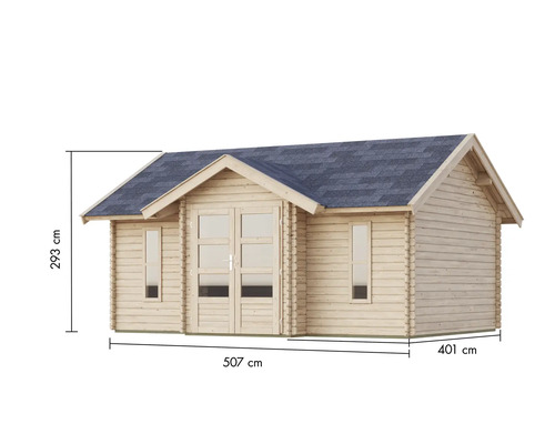 Holzgartenhaus mit Doppeltür und Maßen