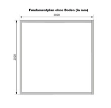 Fundamentplan ohne Boden, Abmessungen 2020 Millimeter